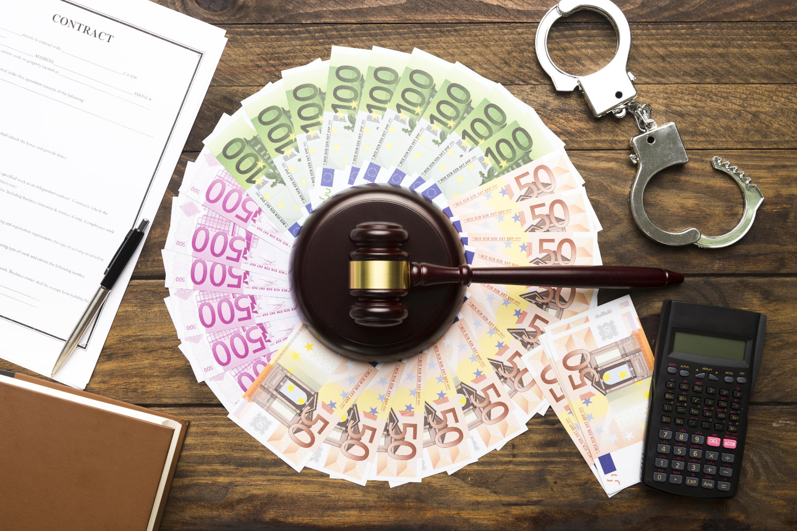 arrangement-with-money-gavel-calculator-contract-min